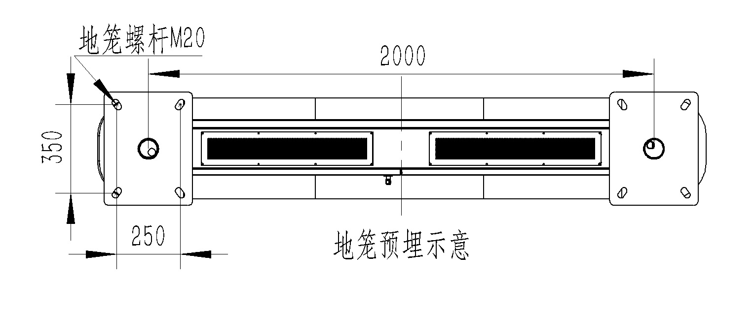 全彩屏負(fù)氧離子監(jiān)測站地籠預(yù)埋示意圖