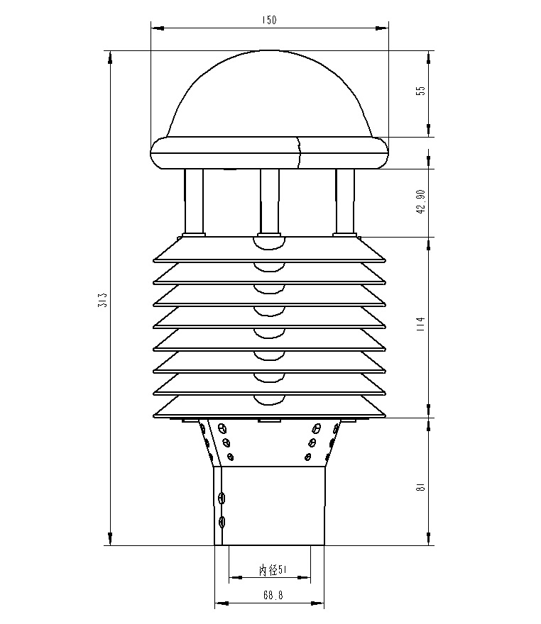 大氣污染空氣質量環(huán)境監(jiān)測儀產品尺寸圖